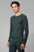 Slim-fit T-shirt with long sleeves in waffle cotton, Green