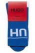 Two-pack of knitted ankle socks with reverse logo, Patterned