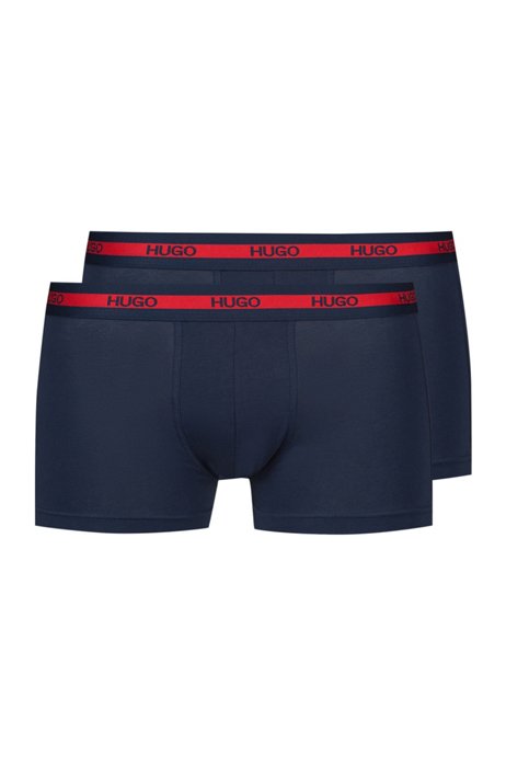 Two-pack of trunks in stretch-cotton jersey, Dark Blue