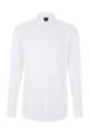 Slim-fit shirt in cotton with mother-of-pearl buttons, White