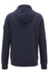 French-terry hooded jacket with rubberised sleeve badge, Dark Blue