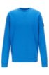 Relaxed-fit sweatshirt in French terry with sleeve badge, Blue
