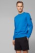 Relaxed-fit sweatshirt in French terry with sleeve badge, Blue