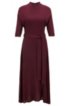 Slim-fit dress in soft jersey with detachable belt, Dark pink