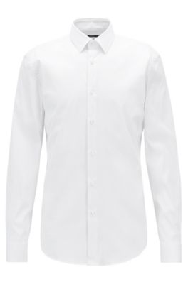 BOSS - Slim-fit shirt in stretch poplin