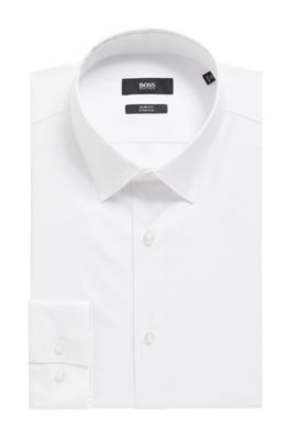 BOSS - Slim-fit shirt in stretch poplin