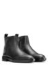 Zipped ankle boots in grained leather, Black