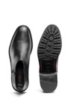 Zipped ankle boots in grained leather, Black