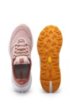 Chunky running-style trainers in mesh, suede and leather, Open Pink