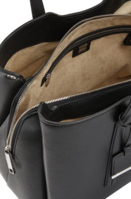 BOSS - Soft tote bag in grainy Italian leather