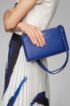 Mini handbag in grained Italian leather, Blue