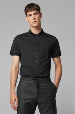 black polo shirt outfit men