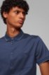 Slim-fit polo shirt in cotton with stripe detail, Dark Blue