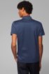 Slim-fit polo shirt in cotton with stripe detail, Dark Blue