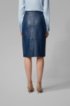 Regular-fit pencil skirt in lambskin, Dark Blue