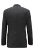 Slim-fit jacket in micro-pattern virgin wool, Black