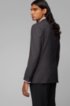 Slim-fit jacket in micro-pattern virgin wool, Black