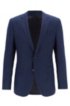 Slim-fit jacket in micro-pattern virgin wool, Open Blue