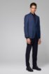 Slim-fit jacket in micro-pattern virgin wool, Open Blue