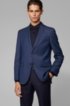 Slim-fit jacket in micro-pattern virgin wool, Open Blue