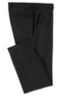 Micro-patterned slim-fit trousers in virgin wool, Black