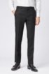 Micro-patterned slim-fit trousers in virgin wool, Black