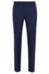 Micro-patterned slim-fit trousers in virgin wool, Open Blue