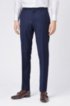 Micro-patterned slim-fit trousers in virgin wool, Open Blue