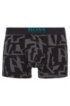 Stretch-cotton trunks in a graphic print, Anthracite