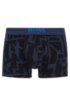 Stretch-cotton trunks in a graphic print, Dark Blue