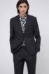 Regular-fit suit with a geometric micro pattern, Dark Grey