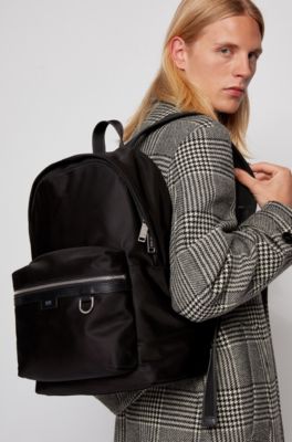 hugo boss backpack leather