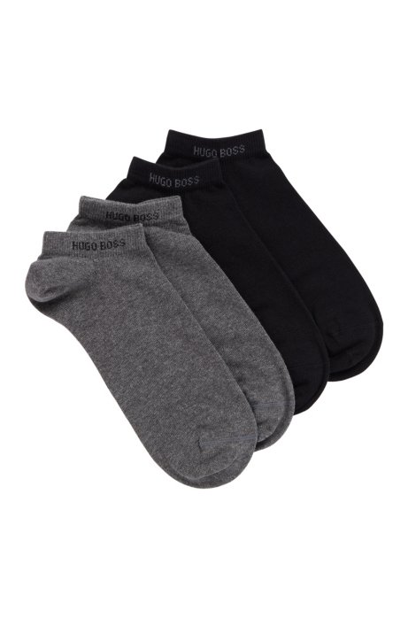 Two-pack of ankle socks in a cotton blend, Grey