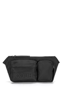 Reverse-logo multi-pocket belt bag in 