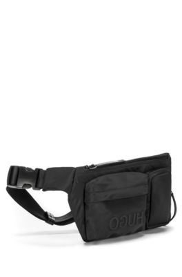 Reverse-logo multi-pocket belt bag in 
