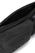 Reverse-logo multi-pocket belt bag in nylon gabardine, Black