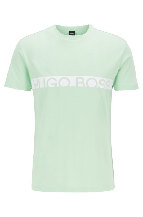 Slim-fit logo T-shirt with UPF50+ finishing, Light Green