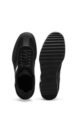 boss black leather trainers