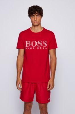 white and red hugo boss t shirt