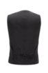 Slim-fit waistcoat in micro-pattern wool, Black