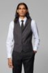 Slim-fit waistcoat in micro-pattern wool, Black