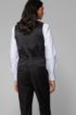 Slim-fit waistcoat in micro-pattern wool, Black
