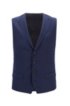 Slim-fit waistcoat in micro-pattern wool, Open Blue