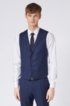 Slim-fit waistcoat in micro-pattern wool, Open Blue