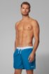 Medium-length swim shorts in quick-drying fabric, Blue