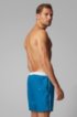 Medium-length swim shorts in quick-drying fabric, Blue