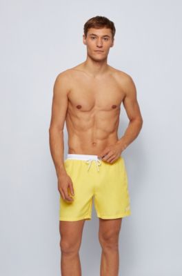 hugo boss yellow swim shorts