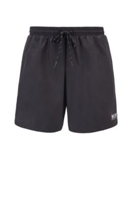 long black swim shorts