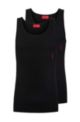 Two-pack of slim-fit vests with logo detail, Black