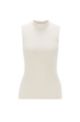 Slim-fit sleeveless top in a ribbed knit, White